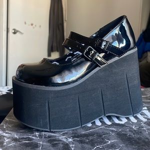 DEMONIAS MARYJANE DOUBLE STRAP PLATFORM SHOES